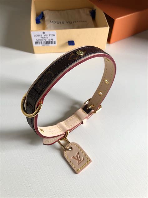 louis vuitton pet collar replica|louis vuitton collar and leash.